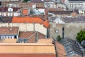 Aerial view roofs residential area in Budapest, Hungary