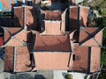 Aerial view rooftop traditional chinese Tien Kong Than