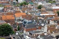 Aerial view rooftops downtown Dutch medieval city Groningen