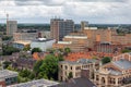 Aerial view rooftops downtown Dutch medieval city Groningen