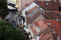 Aerial view of the rooftops of downtown of Zagreb Royalty Free Stock Photo