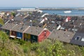 Aerial view rooftops at German Helgoland island