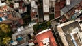 Aerial view of rooftops of the Palermo district in Buenos Aires, Argentina, different colors, height, surroundings, settings