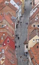 Aerial view of the rooftops of Radiceva Street in Zagreb Royalty Free Stock Photo