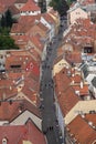 Aerial view of the rooftops of Radiceva Street in Zagreb, Croatia Royalty Free Stock Photo