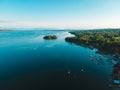 Aerial view of the Rose Island in Lake Starnberg Royalty Free Stock Photo