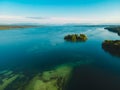 Aerial view of the Rose Island in Lake Starnberg Royalty Free Stock Photo