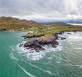 Aerial view of the Rosguil Pensinsula by Doagh - Donegal, Ireland