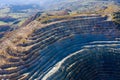 Aerial view of Rosia Poieni open pit copper mine, Romania Royalty Free Stock Photo