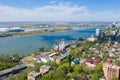 Aerial view of Rostov-on-Don and River Don. Russia