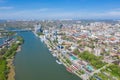 Aerial view of Rostov-on-Don and River Don. Russia