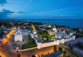 Aerial view of Rostov Kremlin at dusk, Russia