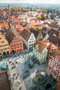 Aerial view of Rothenburg ob der Tauber, Bavaria, Germany Royalty Free Stock Photo