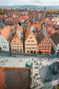 Aerial view of Rothenburg ob der Tauber, Bavaria, Germany Royalty Free Stock Photo