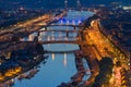 Aerial view on Rouen at night