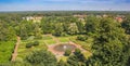 Aerial view of the round pond in the park of Bad Bentheim Royalty Free Stock Photo