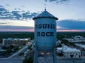 Aerial view of the Round Rock water tower at sunrise in Texas, the United States Royalty Free Stock Photo