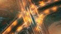 Aerial view roundabout interchange of a city, Expressway is an important infrastructure Royalty Free Stock Photo