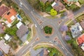 Aerial view of a roundabout in suburban Sydney, Australia