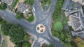 Aerial view of roundabout traffic circle in London Royalty Free Stock Photo