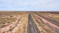 Aerial view of Route 66 iconic American Highway