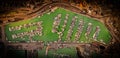 Aerial view of the Royal Marina and Harbour with multiple moored boats. Ramsgate, Kent, England Royalty Free Stock Photo