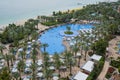 Aerial view of Royal Pool in Atlantis Hotel Dubai Royalty Free Stock Photo