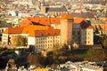 Aerial view of Royal Wawel castle in Krakow, Poland. Travel. Royalty Free Stock Photo