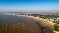 Aerial view of Royan beach at sunset Royalty Free Stock Photo