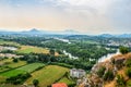 Aerial view at the confluence of the Buna and Drin rivers in Albania Royalty Free Stock Photo