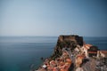 Aerial view of the Ruffo di Scilla castle in Calabria, Italy. Royalty Free Stock Photo