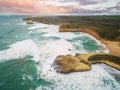 Aerial view of the rugged coastline on Great Ocean Road Royalty Free Stock Photo