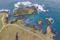 Aerial View of the Rugged Coastline of Mendocino, California Royalty Free Stock Photo