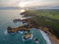 Aerial view of rugged coastline near Childers Cove, Australia Royalty Free Stock Photo