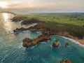 Aerial view of rugged coastline near Childers Cove, Australia Royalty Free Stock Photo