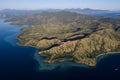 Aerial View Rugged Island in Komodo National Park