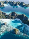 Aerial View of Rugged Limestone Islands in Wayag, Raja Ampat