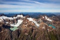 Aerial View of the Rugged Mountain with colorful glacier lake