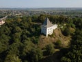 Aerial view of ruined medieval Halych Castle Royalty Free Stock Photo