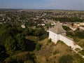 Aerial view of ruined medieval Halych Castle