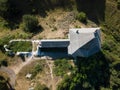 Aerial view of ruined medieval Halych Castle