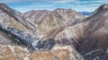 Ruined Poenari fortress in winter, Romania Royalty Free Stock Photo