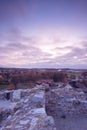 Aerial view of ruins Burg Mauern castle during sunset Royalty Free Stock Photo