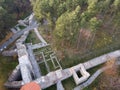 Aerial view of Ruins of the late antique Fortress Hisarlaka, Bulgaria