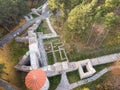 Aerial view of Ruins of the late antique Fortress Hisarlaka, Bulgaria