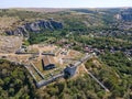 Aerial view of Ruins of medieval fortificated city of Cherven, Bulgaria