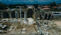 aerial view of Ruins of the Temple of Apollo in Side in a beautiful summer day, Antalya, Turkey Royalty Free Stock Photo