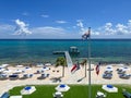 An aerial view of Rum Point beach from the Rum Point Residences Royalty Free Stock Photo