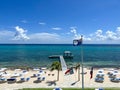 An aerial view of Rum Point beach from the Rum Point Residences Royalty Free Stock Photo