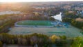 Aerial view of a running track in the local park in suburbs of Atlanta, GA USAQ Royalty Free Stock Photo